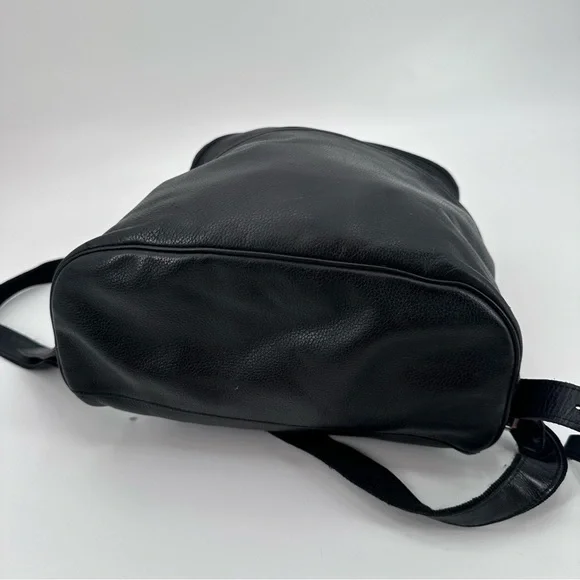 Longchamp Black Leather Le Foulonné Backpack Bag - Picture 7 of 11